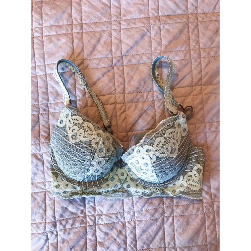 Aerie Blue Lace 34AA Push Up Bra NWOT